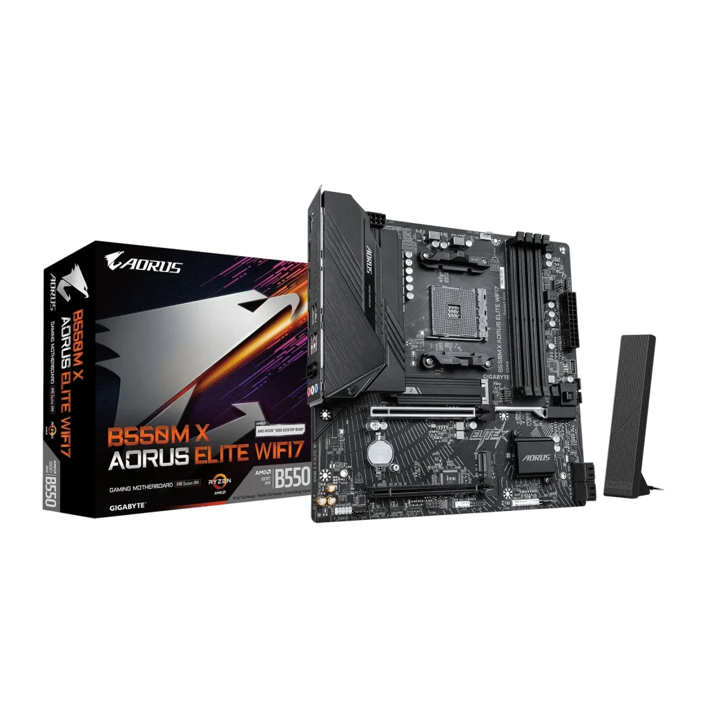 Placa base Gigabyte B550M X Aorus Elite WiFi 7 AMD B550 AM4 DDR4 Micro-ATX Negro
