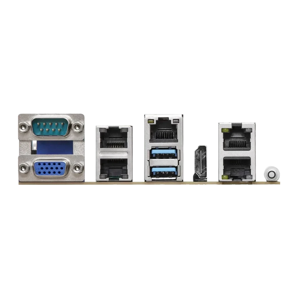 Placa-mãe ASRock AMD X570 AM4 DDR4 Micro ATX 4x LAN 10GbE Verde X570D4U-2L2T/BCM, painel traseiro: serial, VGA, RJ45, USB