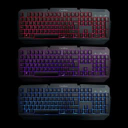 Kit Gaming CoolBox DeepGaming X-Wing 2 7200 DPI RGB LED Microphone Boom Noir, clavier vue dessus: rétroéclairage rouge