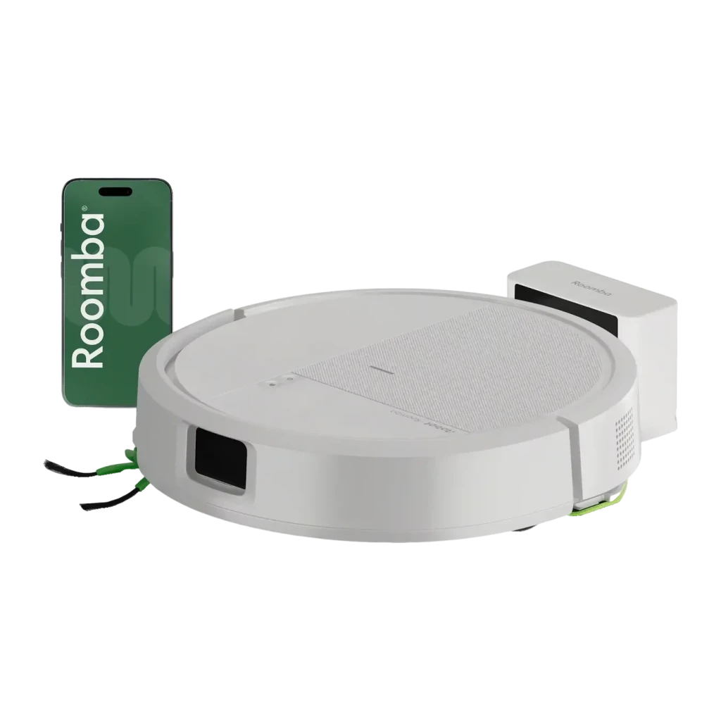 Robot aspirador iRobot Roomba Combo 115 Branco Giroscópico Lavador de Pavimentos 15000Pa, vista superior: robot redondo