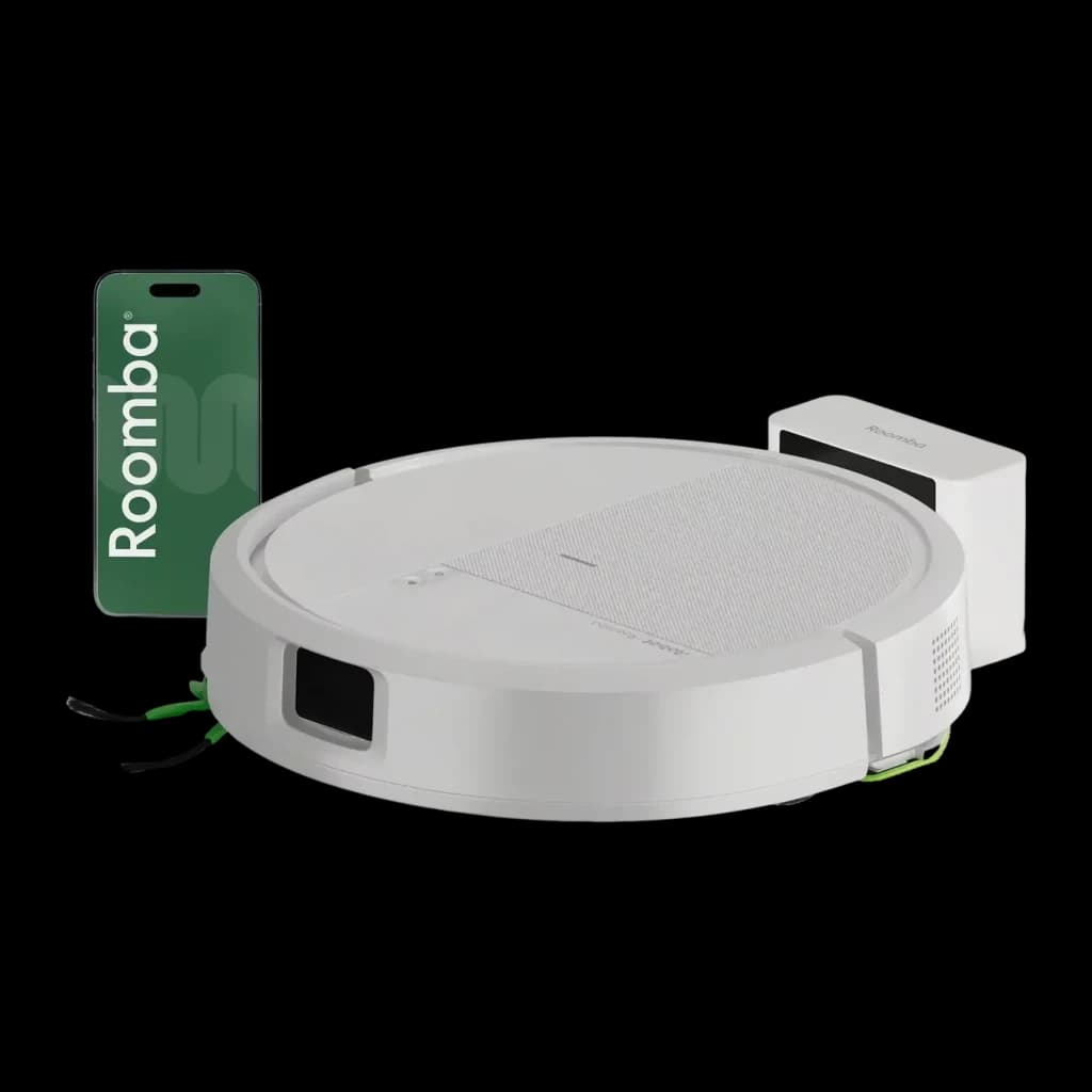 Robot aspirador iRobot Roomba Combo 115 Branco Giroscópico Lavador de Pavimentos 15000Pa, vista superior: robot redondo