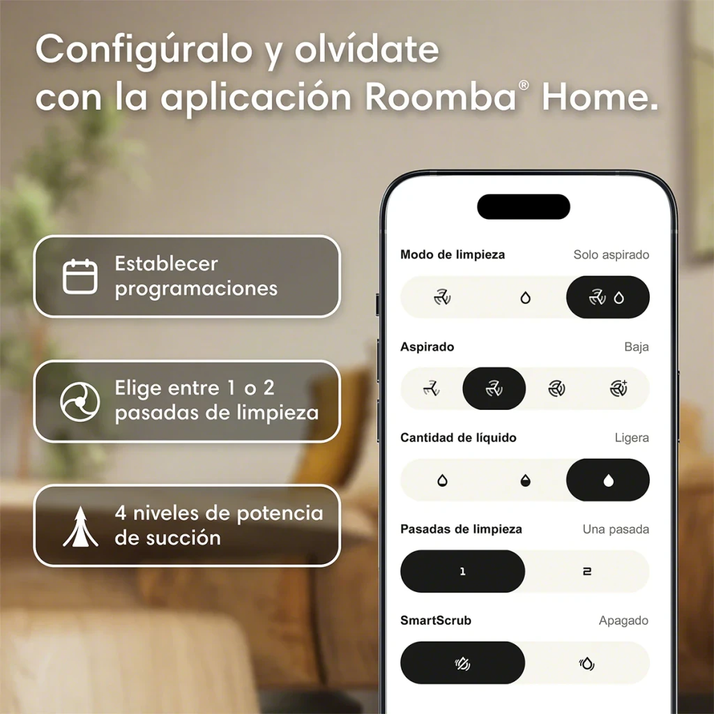 Robot aspirador iRobot Roomba Combo 115 Branco Giroscópico Lavador de Pavimentos 15000Pa, app: ecrã da aplicação Roomba Home