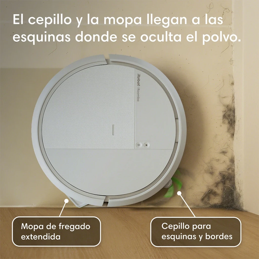 Robot aspirador iRobot Roomba Combo 115 Branco Giroscópico Lavador de Pavimentos 15000Pa, vista inferior: mopa estendida