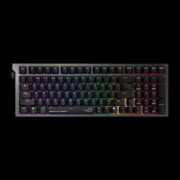 Teclado Gaming ASUS ROG Strix Morph 96 Wireless Sem Fios Trimodo Preto, vista superior: retroiluminação RGB arco-íris