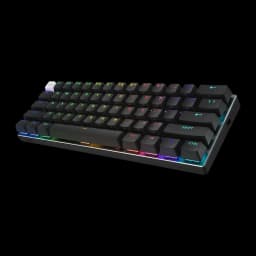 Teclado gaming Logitech G PRO X 60 LIGHTSPEED Inalámbrico Mecánico GX Brown RGB Negro, vista angular: iluminación RGB