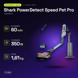 Aspiradora Escoba Shark PowerDetect Speed Pet Pro Azul Sin Cable 350W 60min IA3244EUT - características