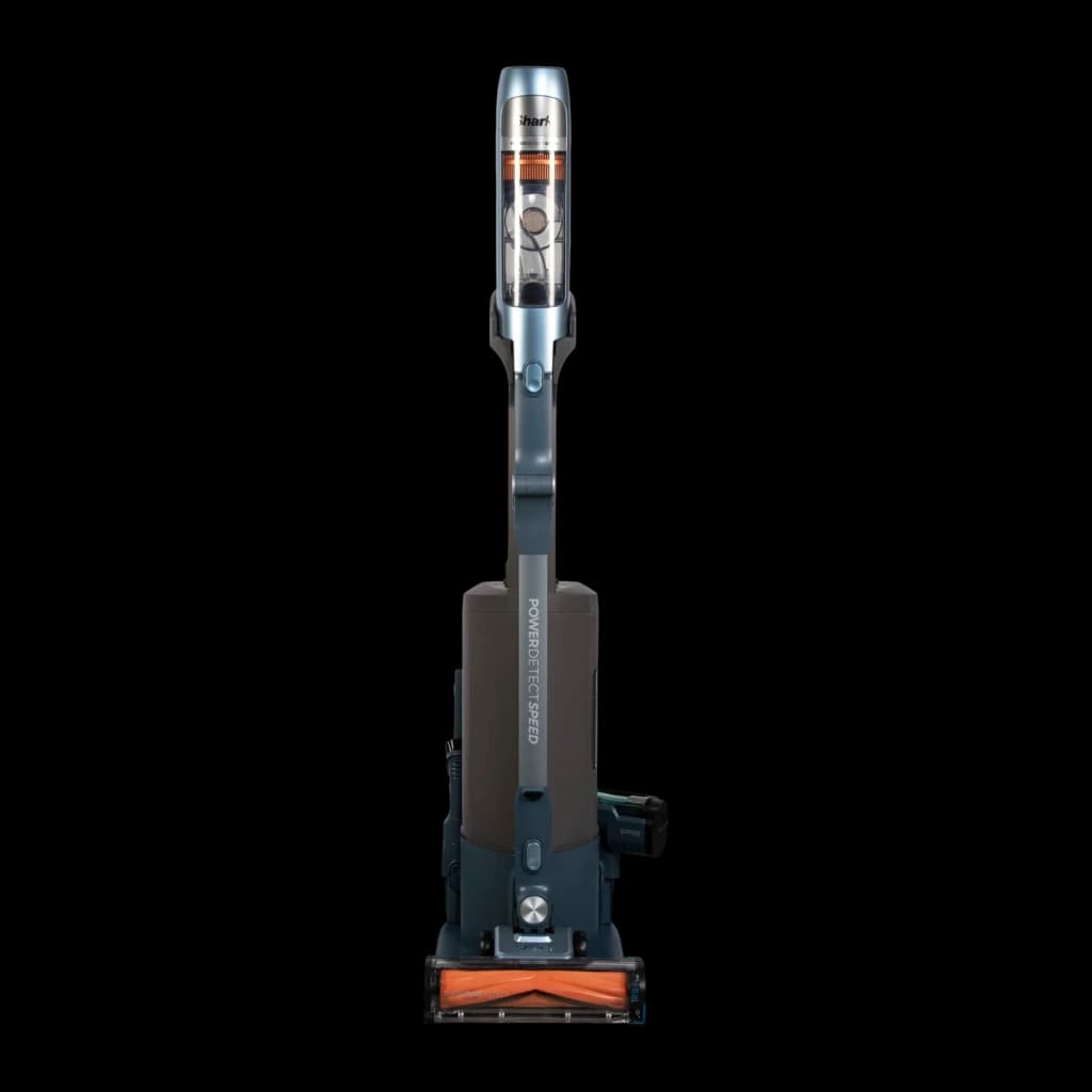 Aspiradora Escoba Shark PowerDetect Speed Pet Pro Azul Sin Cable 350W 60min IA3244EUT, vista frontal: depósito transparente
