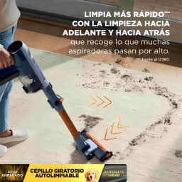Aspiradora Escoba Shark PowerDetect Speed Pet Pro Azul Sin Cable 350W 60min IA3244EUT, lifestyle: cepillo limpiando suelo