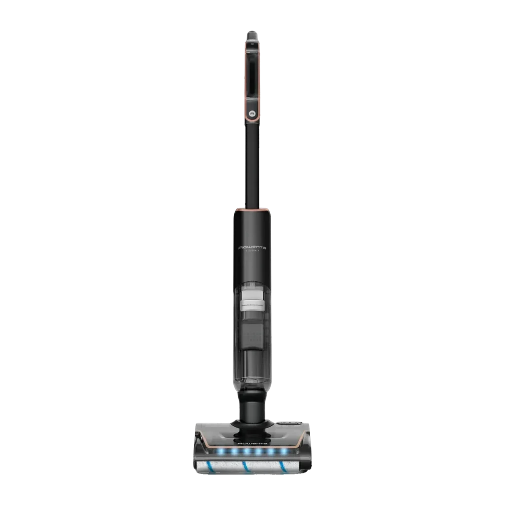 Aspiradora Escoba Rowenta X-Clean 7 Negro/Rosa Seca y Húmeda Sin Cable 50min GZ5736E0, vista frontal: cuerpo completo