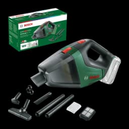 Aspirateur à main Bosch UniversalVac 18 Noir/Vert Sans Fil Sans batterie, ensemble: aspirateur, accessoires et boîte