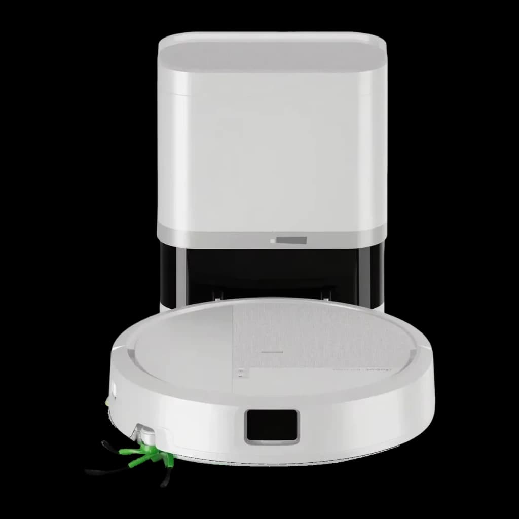 Robot aspirador iRobot Roomba 115 Combo + AutoEmpty Dock Branco Giroscópico Função de Lavagem, vista frontal: robô acoplado