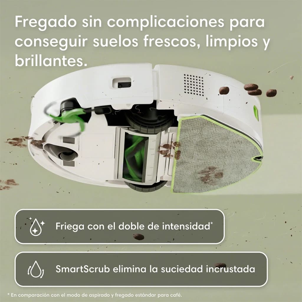 Robot aspirador iRobot Roomba 115 Combo + AutoEmpty Dock Branco Giroscópico Função de Lavagem, vista inferior: almofada