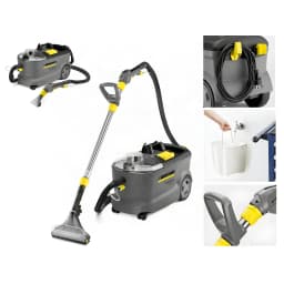 Aspirador de tapetes Kärcher Puzzi 10/1 Cinzento Preto/Amarelo 22kPa 1250W Húmido, vistas múltiplas: unidade com mangueira