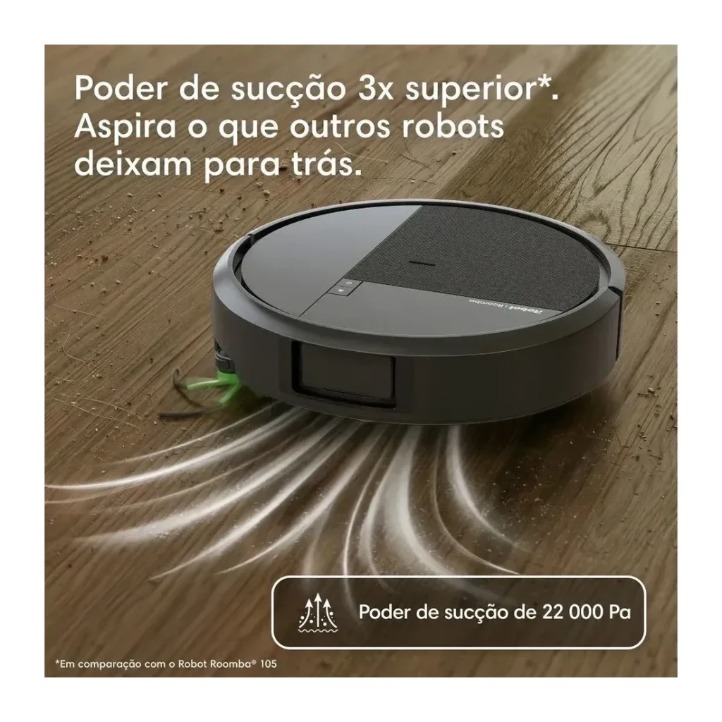 Robot aspirador iRobot Roomba Plus 515 Combo Preto LiDAR Lavagem com mopa elevatória Esvaziamento automático, vista superior