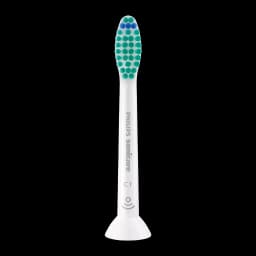 Tête de brosse à dents Philips Sonicare C1 ProResults Pack 6 Blanc HX6016/87, vue de face: tête avec poils verts et bleus