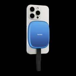 SSD Portable SanDisk Creator Phone 1 To IP65 USB-C USB 3.2 Gen 2 Bleu, vue arrière: SSD bleu fixé magnétiquement au dos