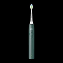Brosse à dents électrique Philips Sonicare 3100 14 jours 1 mode Vert HX4033/26, vue de face: manche vert avec bouton marche