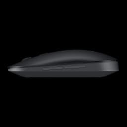 Ratón Samsung Negro Bluetooth Ergonómico EJ-M3400, vista lateral: perfil ergonómico y botones laterales sobre fondo oscuro