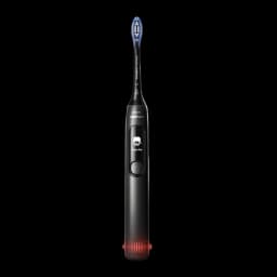 Escova Elétrica Philips Sonicare Advanced Clean 14 Dias 5 Modos Preto HX3792/11, vista frontal: cabo preto com ecrã Gum Pro