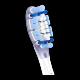 Cabeça de substituição Philips Sonicare G3 Premium Gum Care Pack 4 Branco HX9054/87, vista lateral: cerdas azuis e brancas