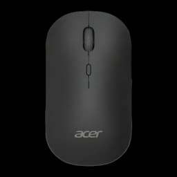 Souris Acer AMR130 Noir Sans Fil Dual Mode, vue de dessus: molette, bouton central et logo Acer visibles