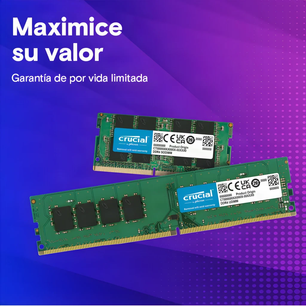 Memória RAM Crucial SO-DIMM 64GB DDR4 2x32GB 3200MHz Verde CT2K32G4SFD832A, promocional: dois módulos verdes SO-DIMM e UDIMM