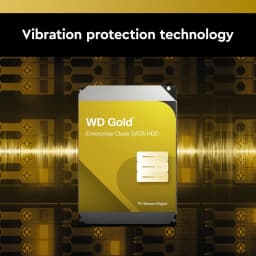 Disco rígido WD Gold 6TB 3.5 polegadas SATA III 7200RPM Cinzento WD6004FRYZ, vista frontal: tecnologia de proteção contra