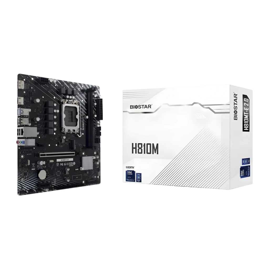 Placa base Biostar 2.0 Intel H810 LGA1851 DDR5 mATX Negro H810MT-E
