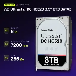 Disco rígido WD Ultrastar DC HC320 3.5 polegadas 8TB SATA3 HDD 7200RPM Cinzento - características