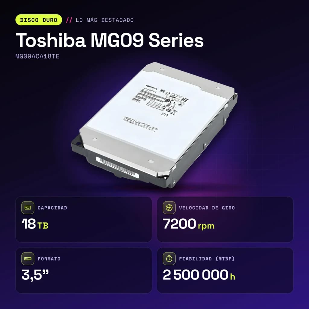 Disque dur Toshiba MG09 Series 18To 3,5 pouces 7200RPM MG09ACA18TE - caractéristiques