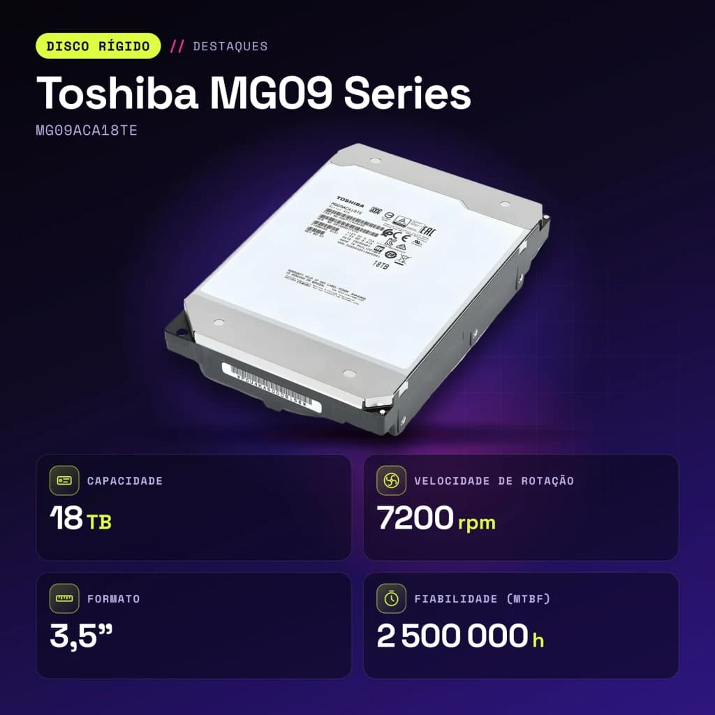 Disque dur Toshiba MG09 Series 18To 3,5 pouces 7200RPM MG09ACA18TE - caractéristiques