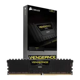 Memoria RAM Corsair Vengeance LPX 16GB DDR4 2400MHz 1x16GB Negro, vista frontal: módulo negro con caja de producto
