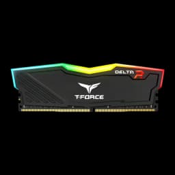 Memória RAM Team Group T-Force Delta RGB DDR4 3200 MHz 16GB (2x8GB) CL16 Preto, vista frontal: dissipador preto