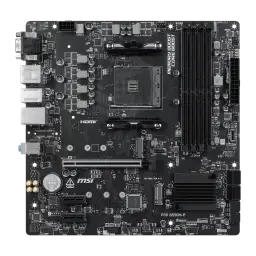 Carte mère MSI PRO B550M-P WiFi6E B550 AM4 DDR4 Micro-ATX WiFi 6E Noir, vue dessus: socket AM4, slots DDR4 et slot PCIe