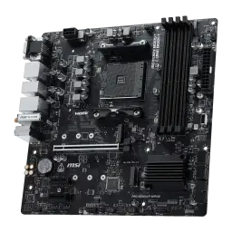 Carte mère MSI PRO B550M-P WiFi6E B550 AM4 DDR4 Micro-ATX WiFi 6E Noir, vue de face: socket AM4, slots DDR4, dissipateur VRM
