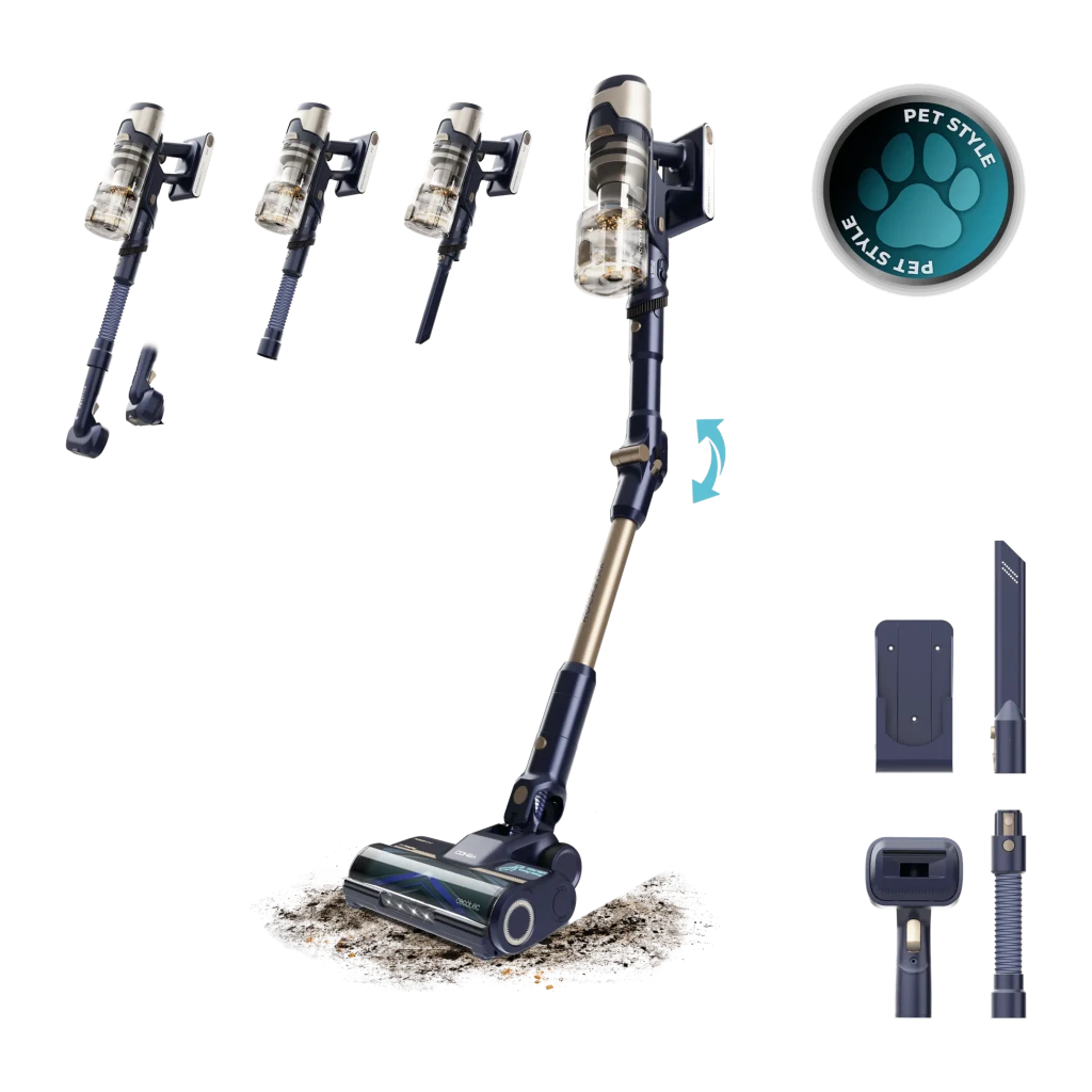 Aspiradora Escoba Cecotec Conga Rockstar RS80 Pet Flex Azul Sin Cable 200AW 600W 65min