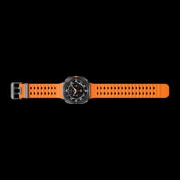 Samsung Galaxy Watch Ultra 47mm LTE 64GB Gris Titanio Tensión Arterial ECG, vista cenital: correa naranja desplegada