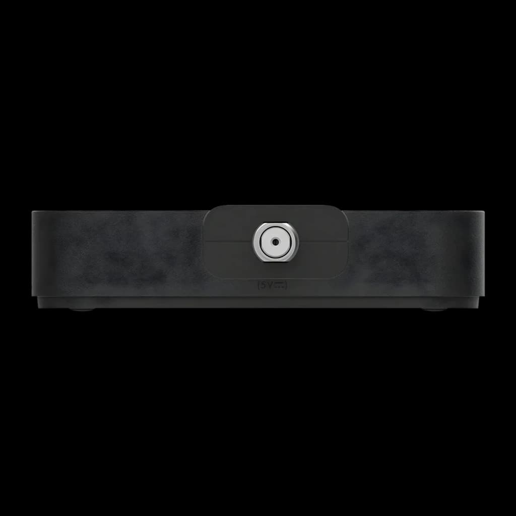 Reproductor Multimedia Strong SRT427 4K UHD Google TV, vista trasera: conector de antena coaxial y puerto USB centrales