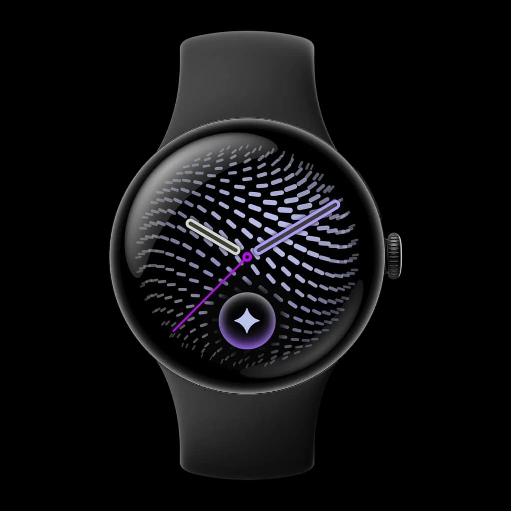 Google Pixel Watch 5 41mm Wi-Fi Antracita NFC FC, SpO2, Temperatura piel, frontal: esfera activa con manecillas moradas