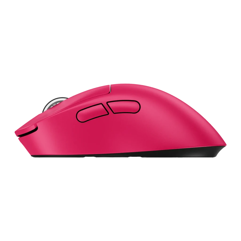 Ratón Gaming Logitech G PRO X Superlight 2 DEX Inalámbrico LIGHTSPEED 44000 DPI Fucsia, vista lateral: perfil derecho