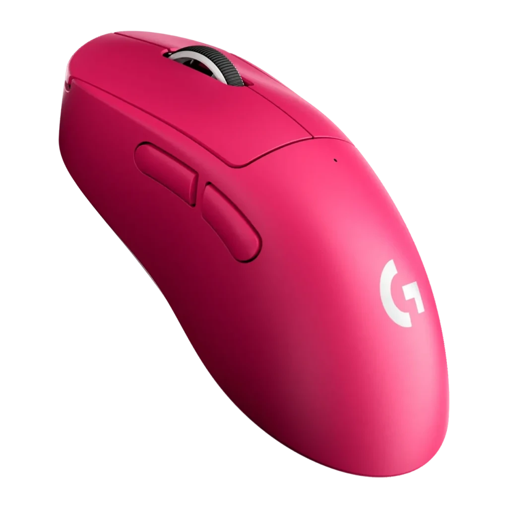 Ratón Gaming Logitech G PRO X Superlight 2 DEX Inalámbrico LIGHTSPEED 44000 DPI Fucsia, vista lateral izquierda: carcasa