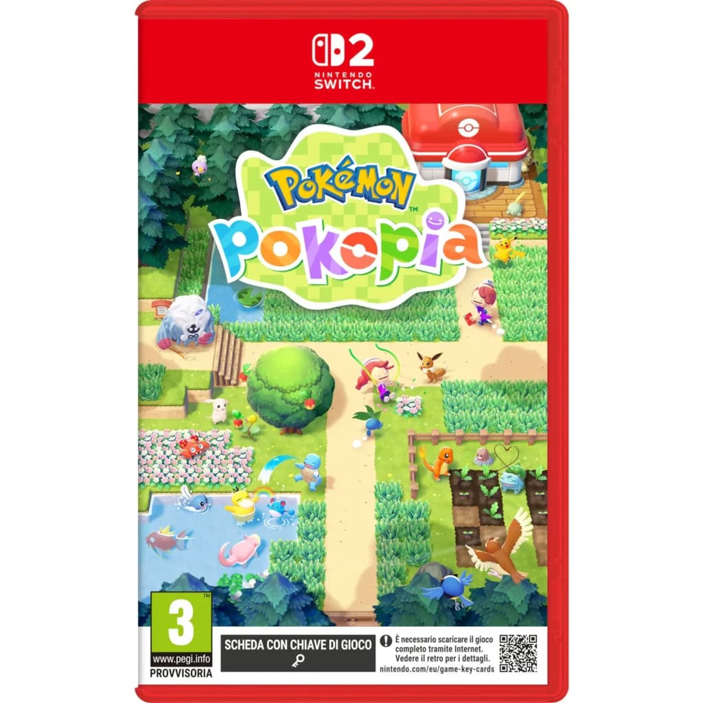 Juego Nintendo Pokémon Pokopia Switch 2 Estándar (Edición Italiana), vista frontal: caja roja con portada colorida, Pokémon