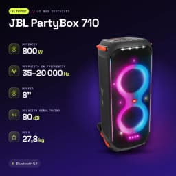 Altavoz para fiestas JBL PartyBox 710 800W Bluetooth 5.1 - características