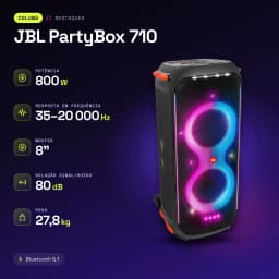 Altavoz para fiestas JBL PartyBox 710 800W Bluetooth 5.1 - características