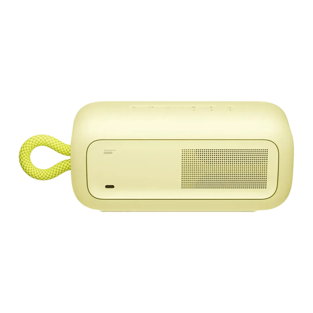 Enceinte portable Bose SoundLink Plus IP67 20h Bluetooth 5.4 Jaune, vue avant: grille, port USB-C et dragonne tressée jaune