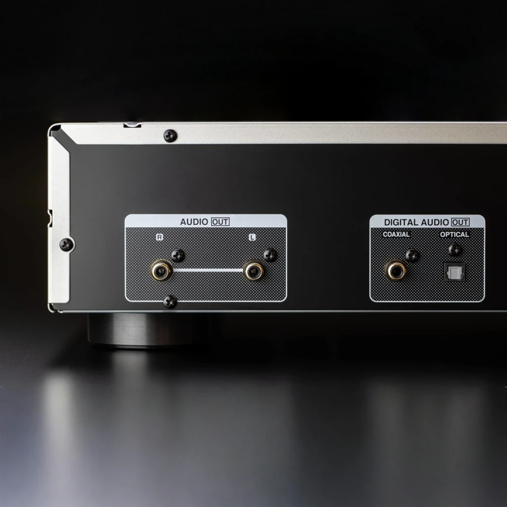 Denon DCD-900NE DSD Reproductor de CD 24bit/192kHz, panel trasero: salidas Audio Out RCA y Digital Audio Out coaxial y óptica