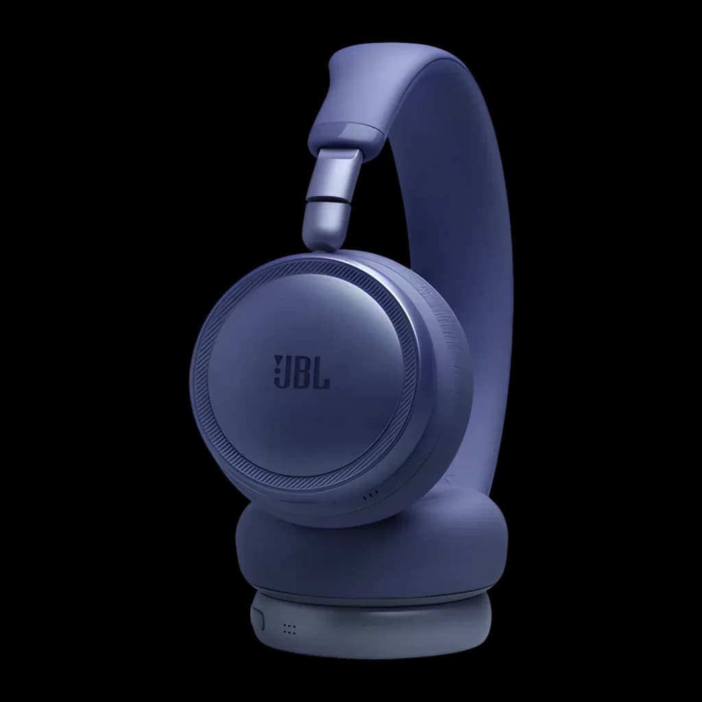 Auriculares JBL Live 680NC Cancelación de Ruido Adaptativa Diadema Bluetooth 6.0 Azul, vista lateral: copa con logo JBL