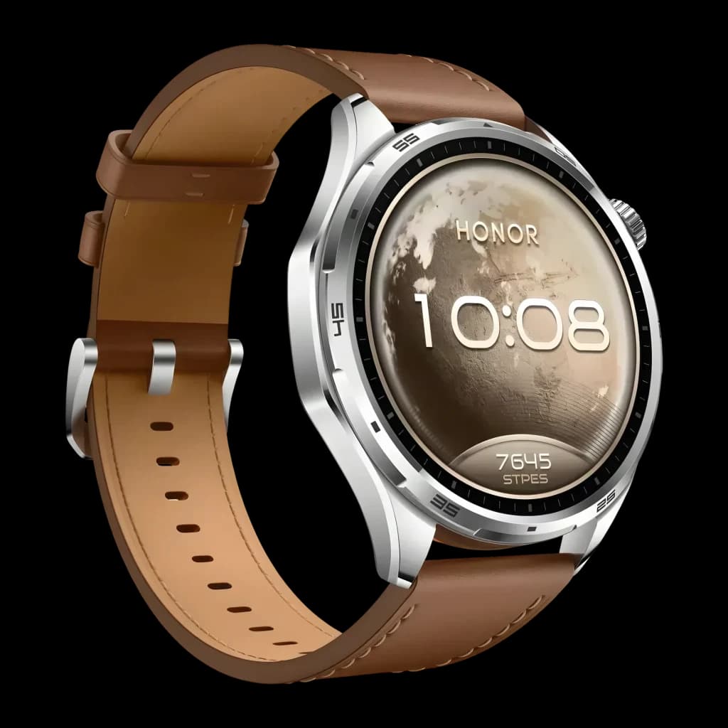 Honor Watch 6 Castanho GPS Integrado NFC Chamadas Bluetooth Bateria 35 Dias, detalhe: mostrador redondo com fundo Marte