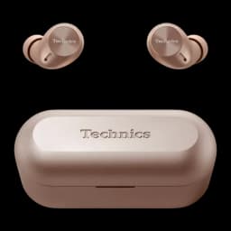 Auriculares true wireless Technics Cancelamento de Ruído TWS Bluetooth 5.3 Ouro Rosa EAH-AZ40M2, vista frontal: dois earbuds