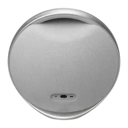 Altavoz portátil Harman/Kardon Onyx Studio 9 50W 8h Bluetooth 5.3 Gris, vista frontal: rejilla textil circular y puertos